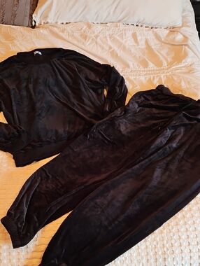 Velvet Lounge Set - Black Cozy Two-Piece Xxl